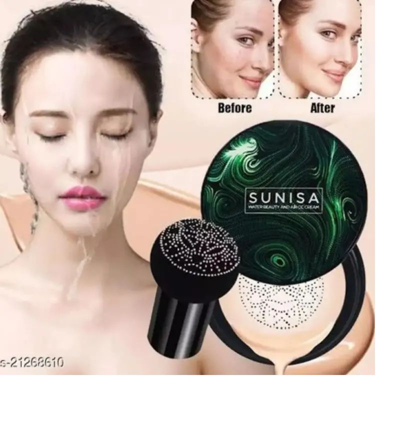 Original SUNISA Air Cushion Foundation  Mushroom Head CC Cream Oil Control Moisturizing, Full Coverage Makeup