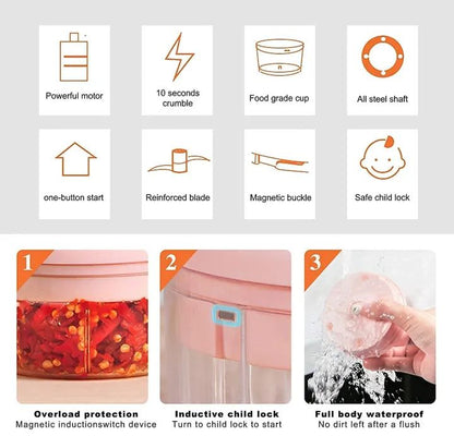 Vio Electric Mini Food Chopper – 250W Powerful Portable Chopper