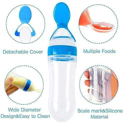 Combo Baby Silicone Spoon Feeder Bottle + Free Fruit Pacifier