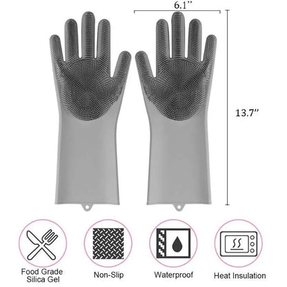 Silicone Waterproof Washing Gloves – Multi-Purpose Cleaning Gloves